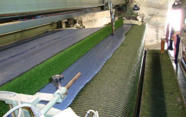 Latex backing on artificial grass
