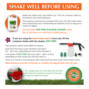 Step by step procedure on how to use Wee Free Sub-base soaker